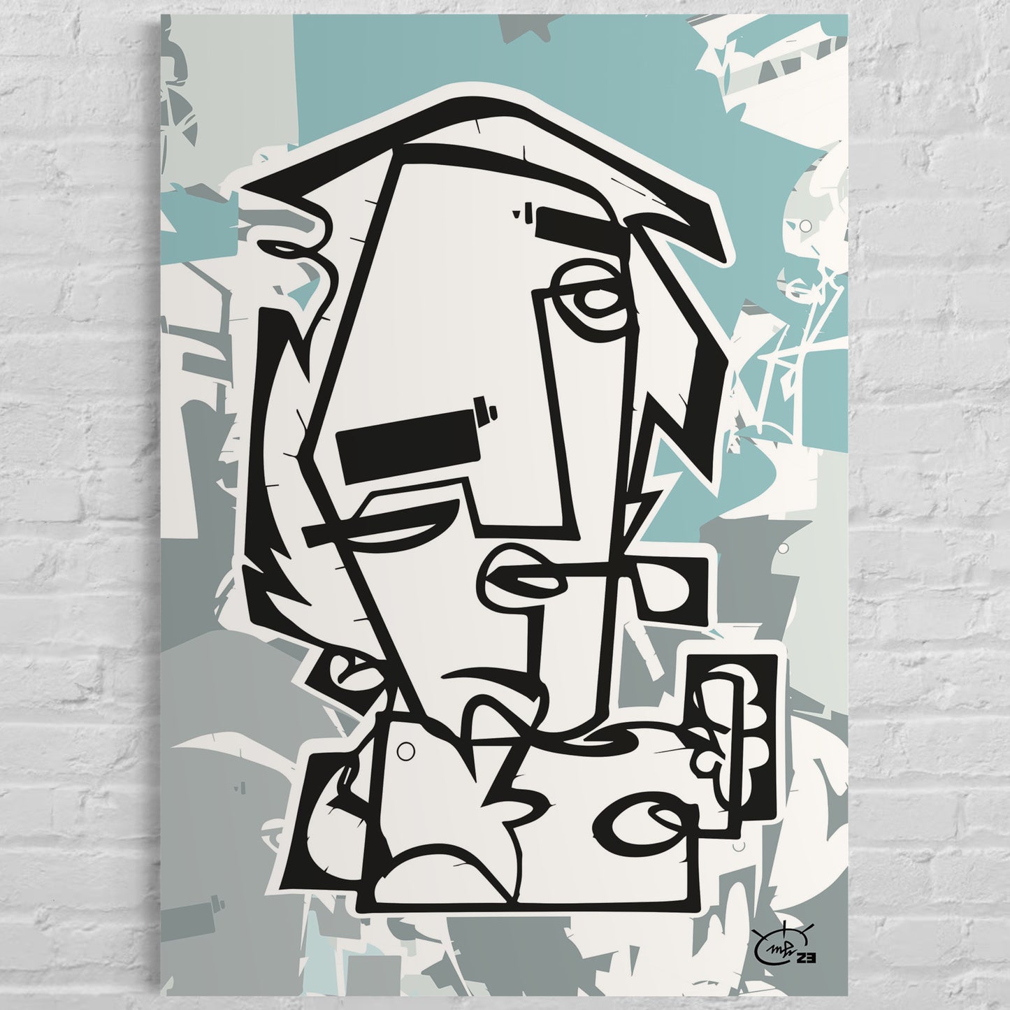 THE PIPE | Contemporary stylized cubism art poster