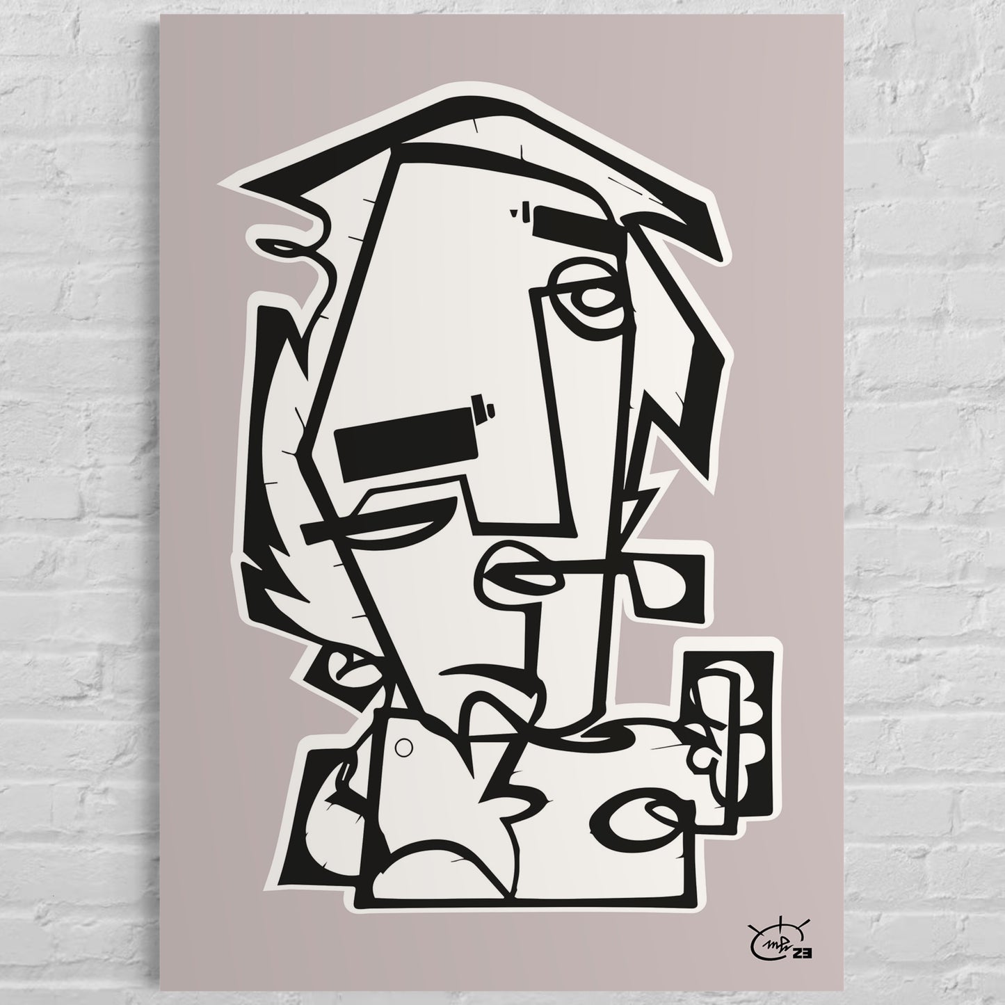 THE PIPE | Contemporary stylized cubism art poster