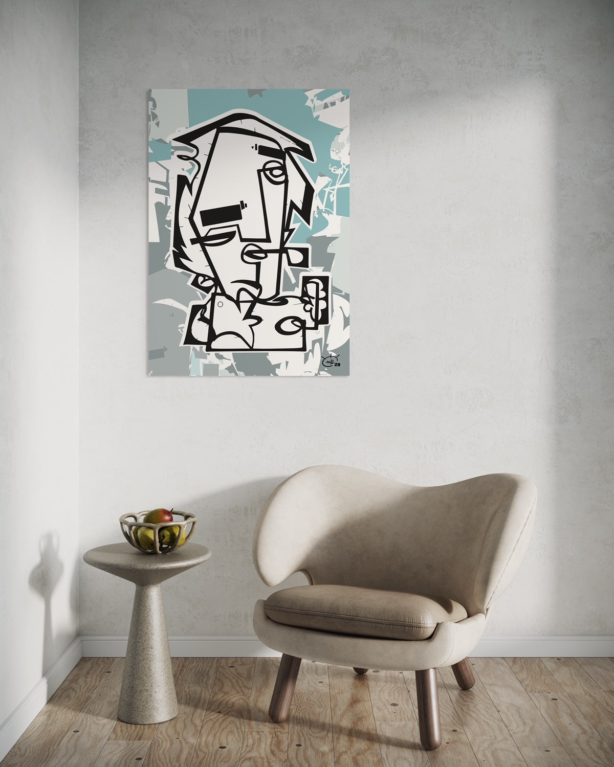 THE PIPE | Contemporary stylized cubism art poster