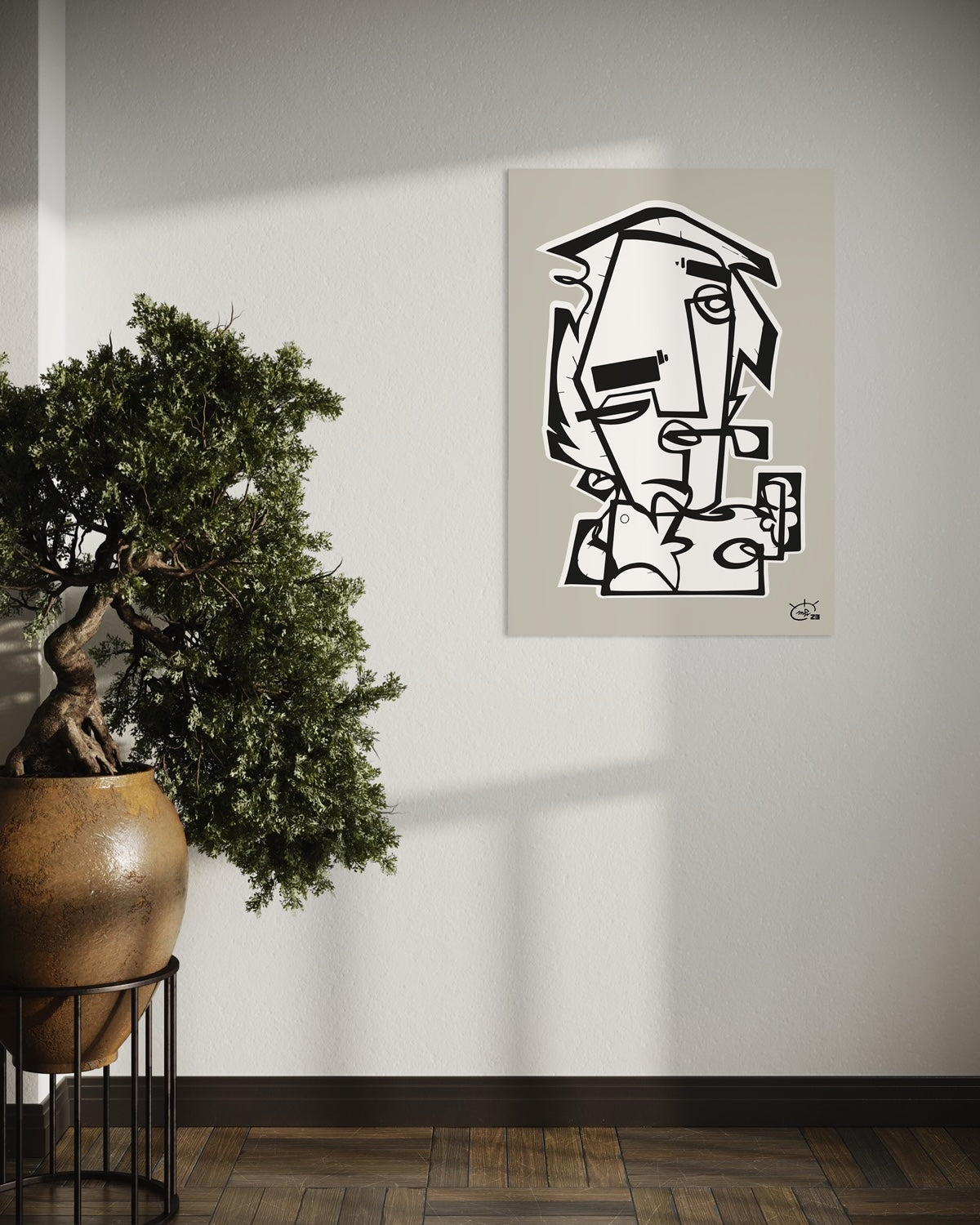THE PIPE | Contemporary stylized cubism art poster