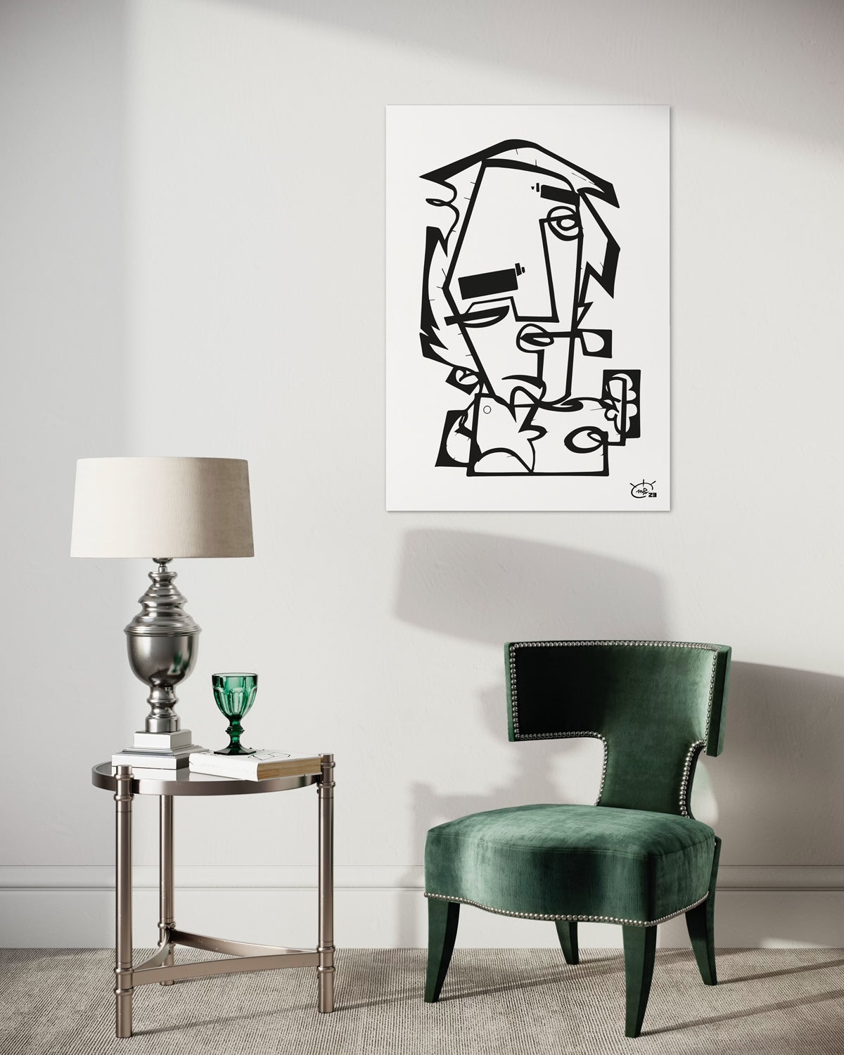 THE PIPE | Contemporary stylized cubism art poster