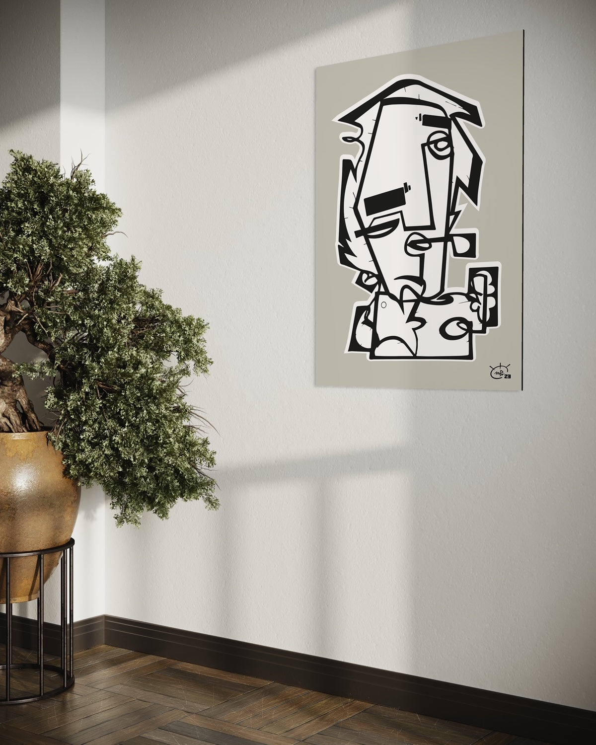THE PIPE | Contemporary stylized cubism art poster