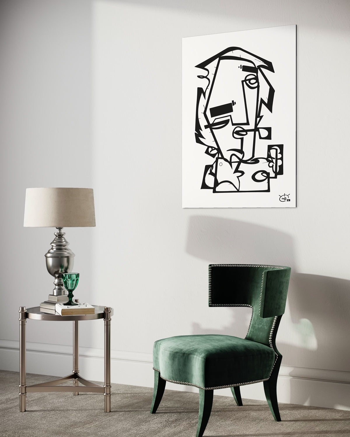 THE PIPE | Contemporary stylized cubism art poster