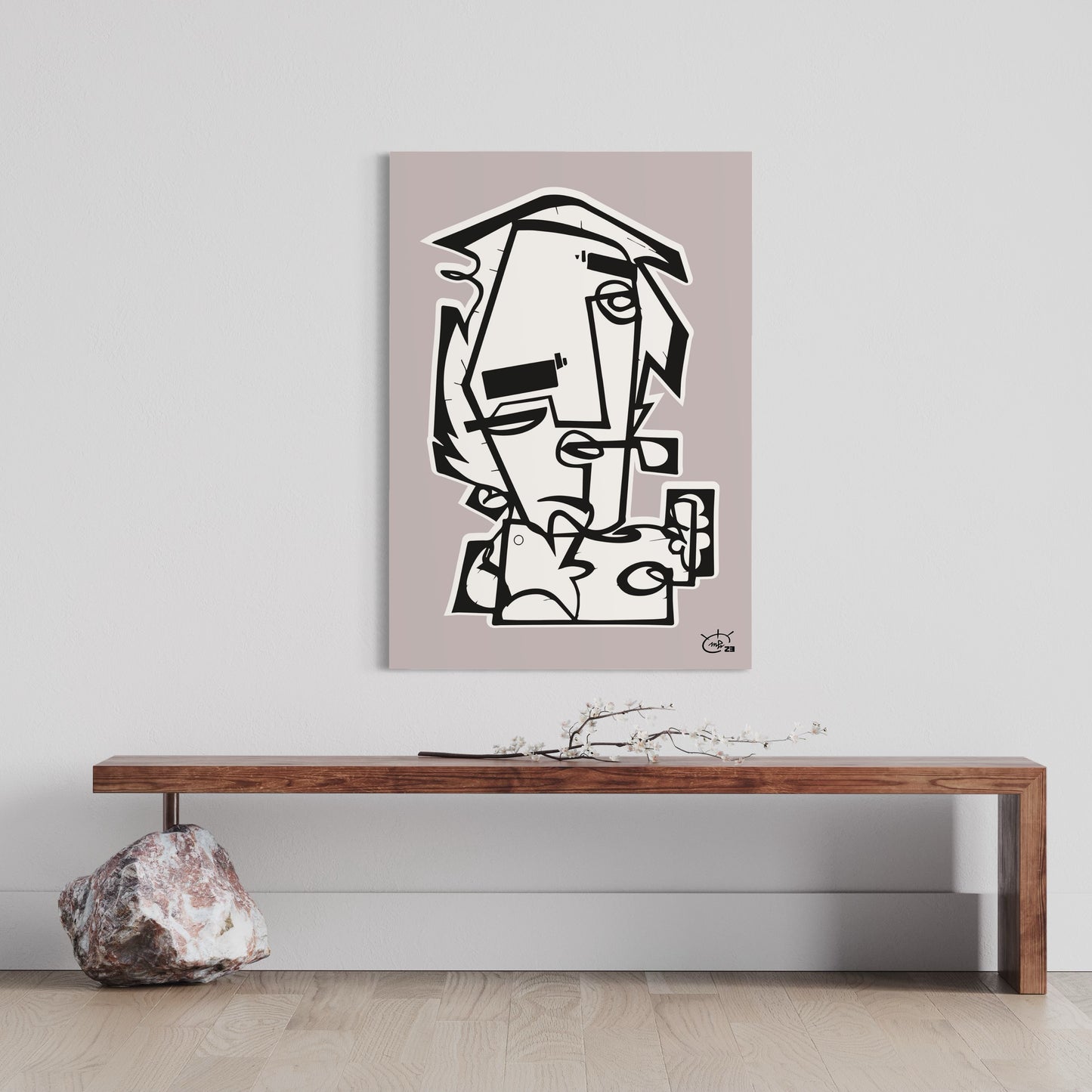 THE PIPE | Contemporary stylized cubism art poster