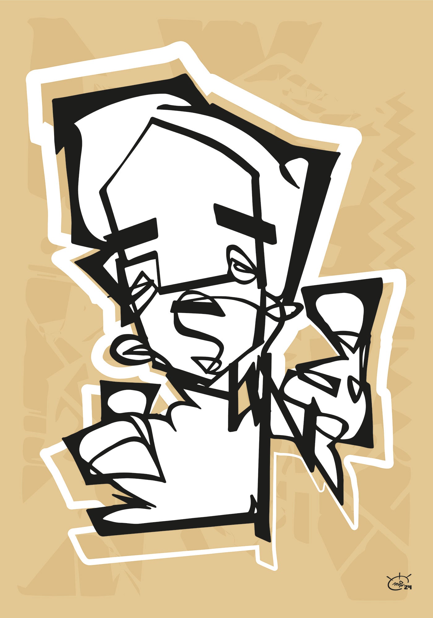 THUMBER | Single line graphic art poster