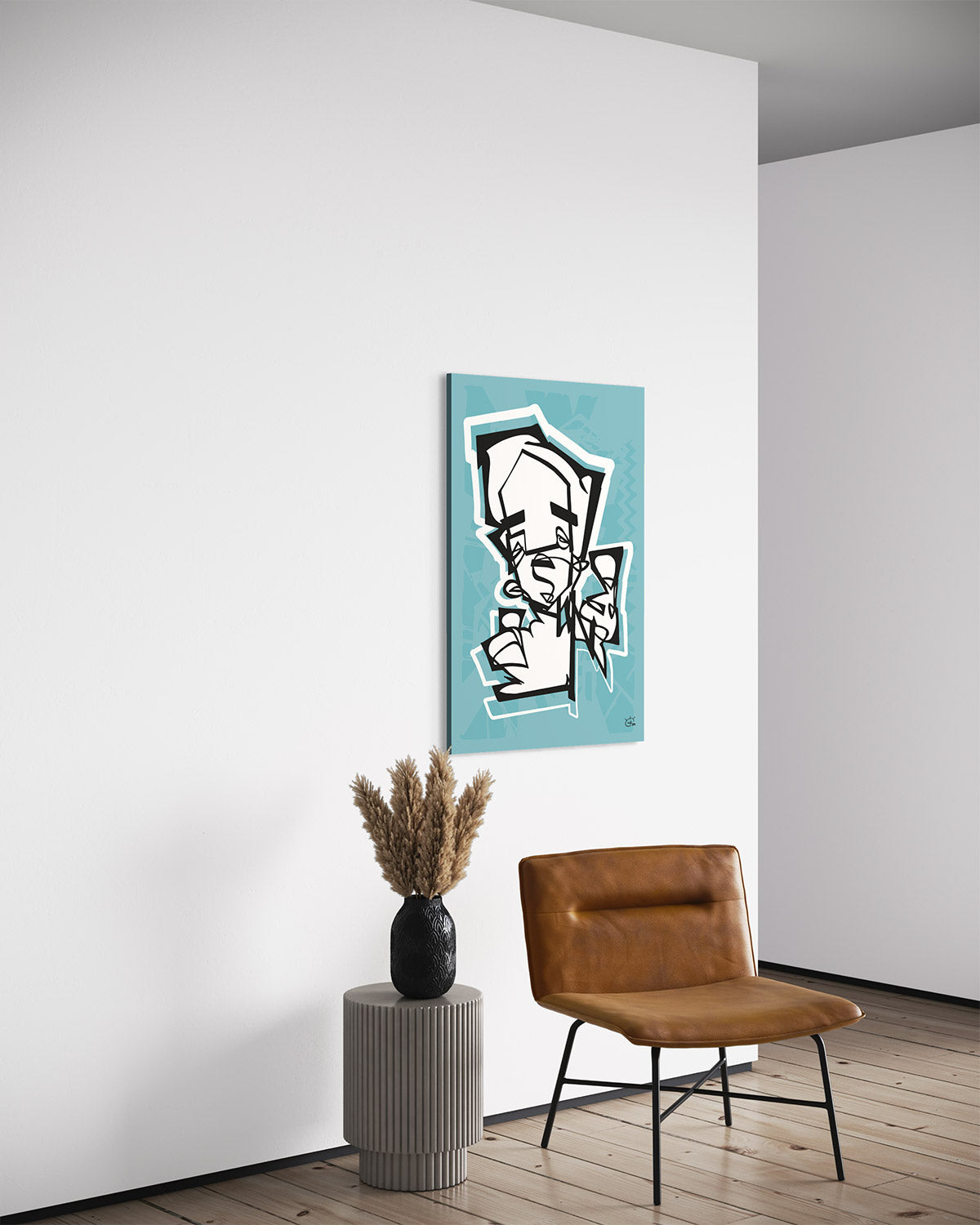 THUMBER | Contemporary stylized cubism canvas art print