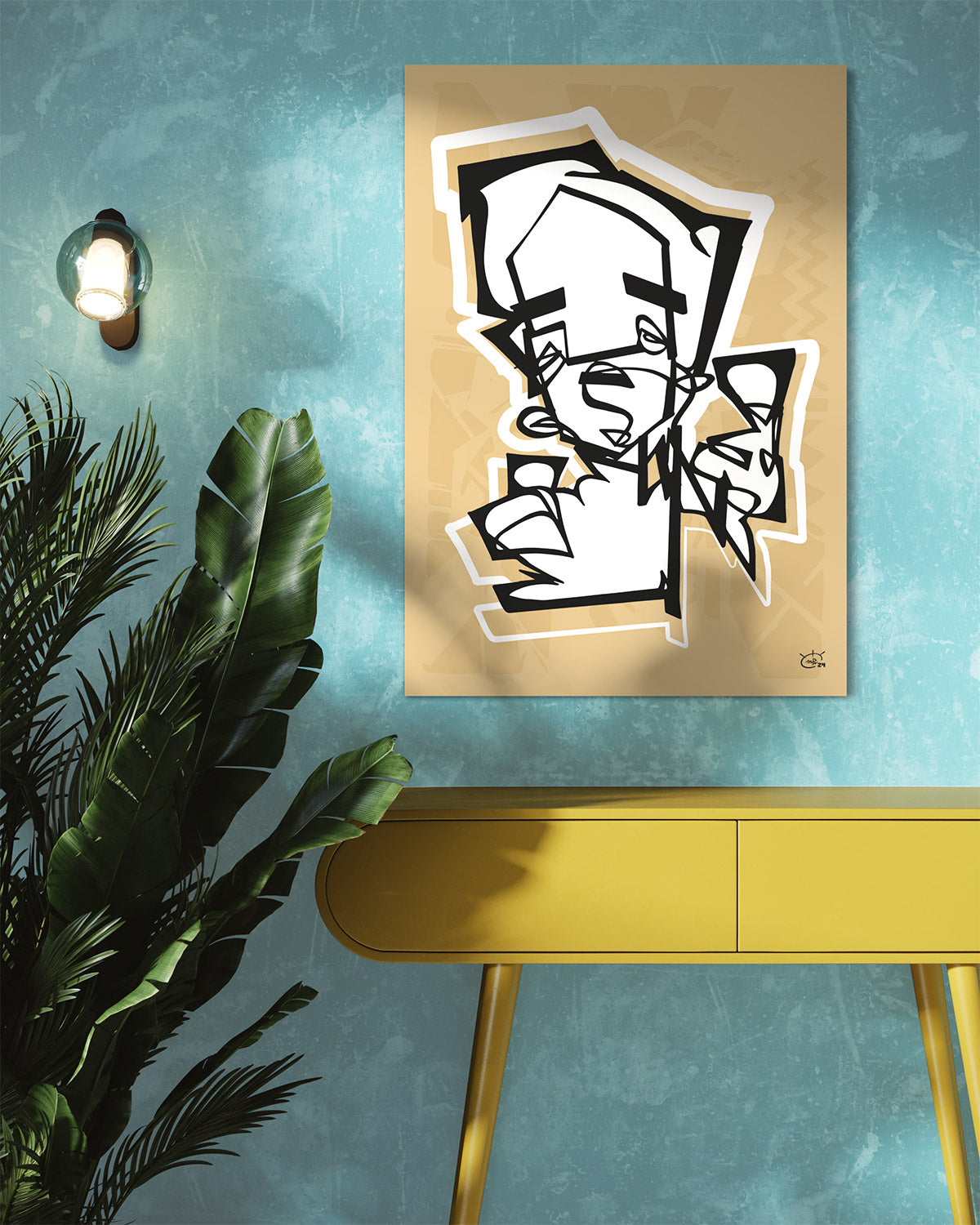 THUMBER | Contemporary stylized cubism canvas art print