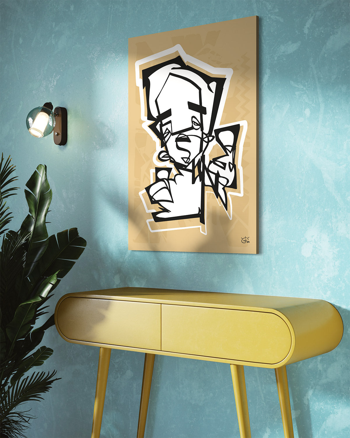 THUMBER | Contemporary stylized cubism canvas art print