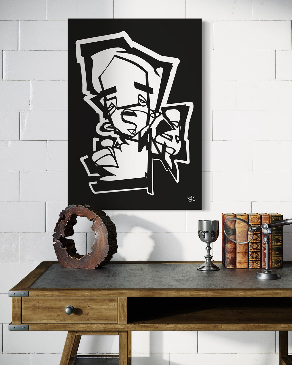 THUMBER | Contemporary stylized cubism canvas art print