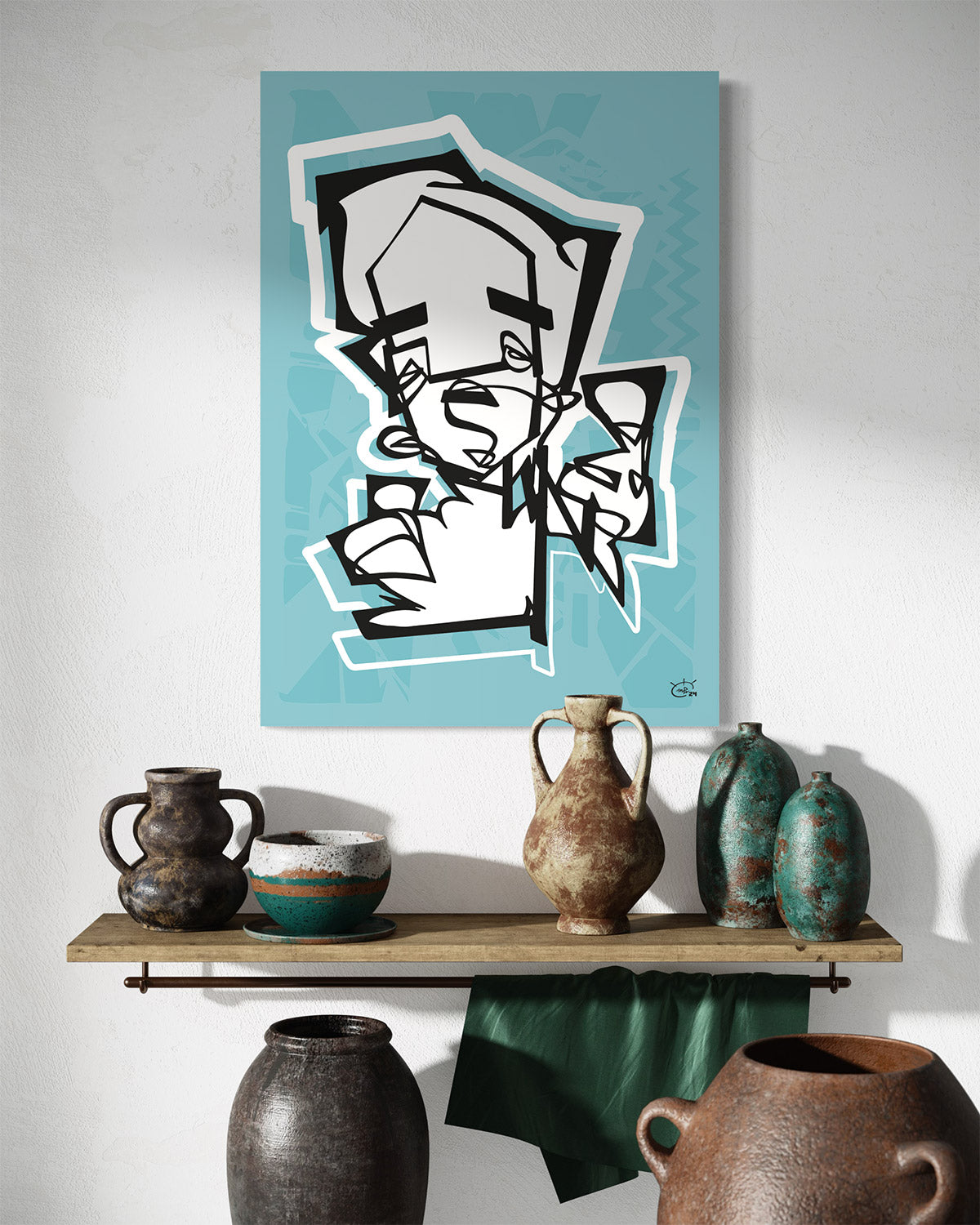 THUMBER | Contemporary stylized cubism canvas art print