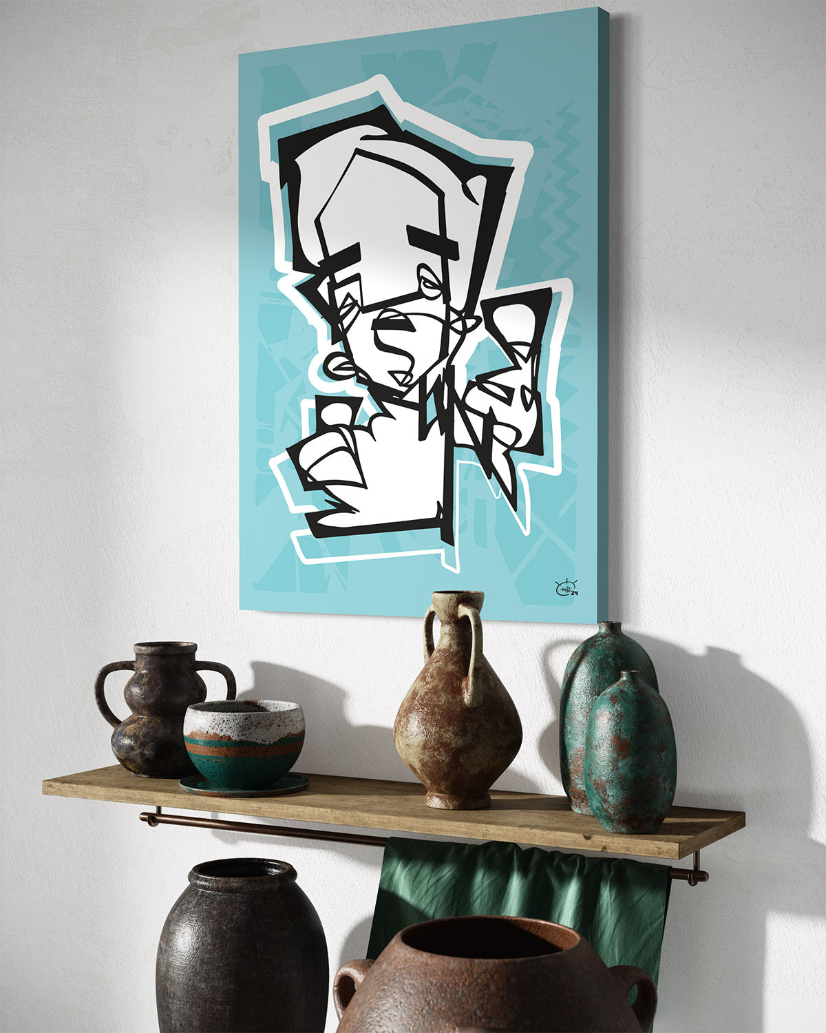 THUMBER | Contemporary stylized cubism canvas art print