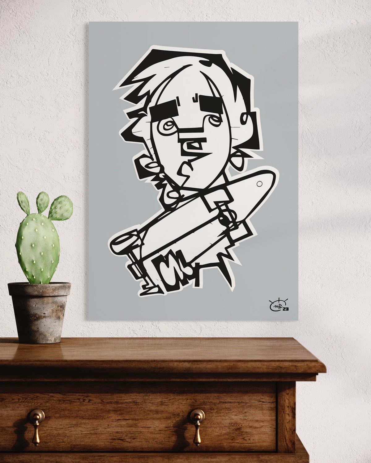 TONY HAWK JR | Line painting street canvas art print