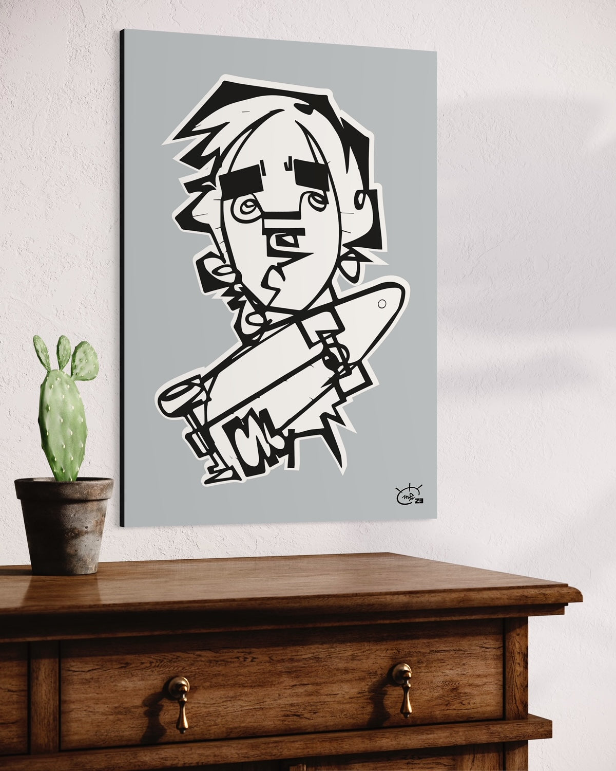 TONY HAWK JR | Line painting street canvas art print