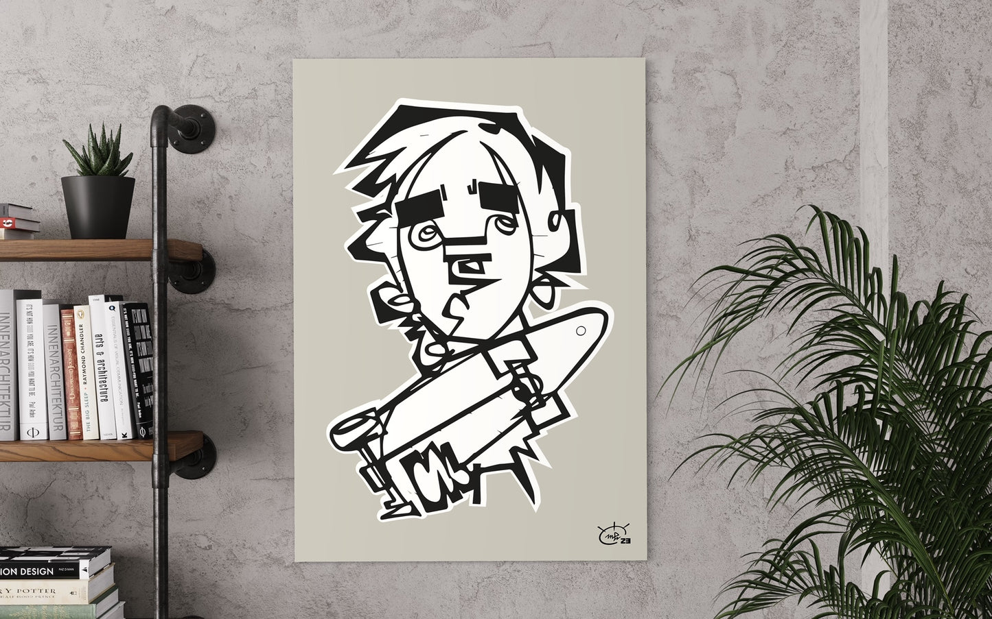 TONY HAWK JR | Line painting street canvas art print