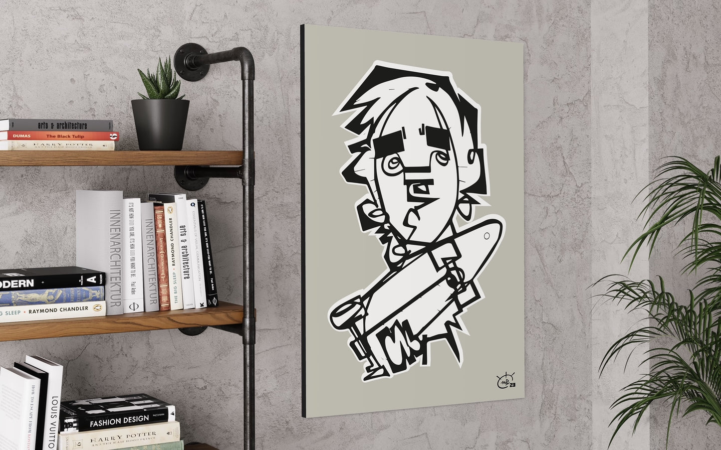 TONY HAWK JR | Line painting street canvas art print