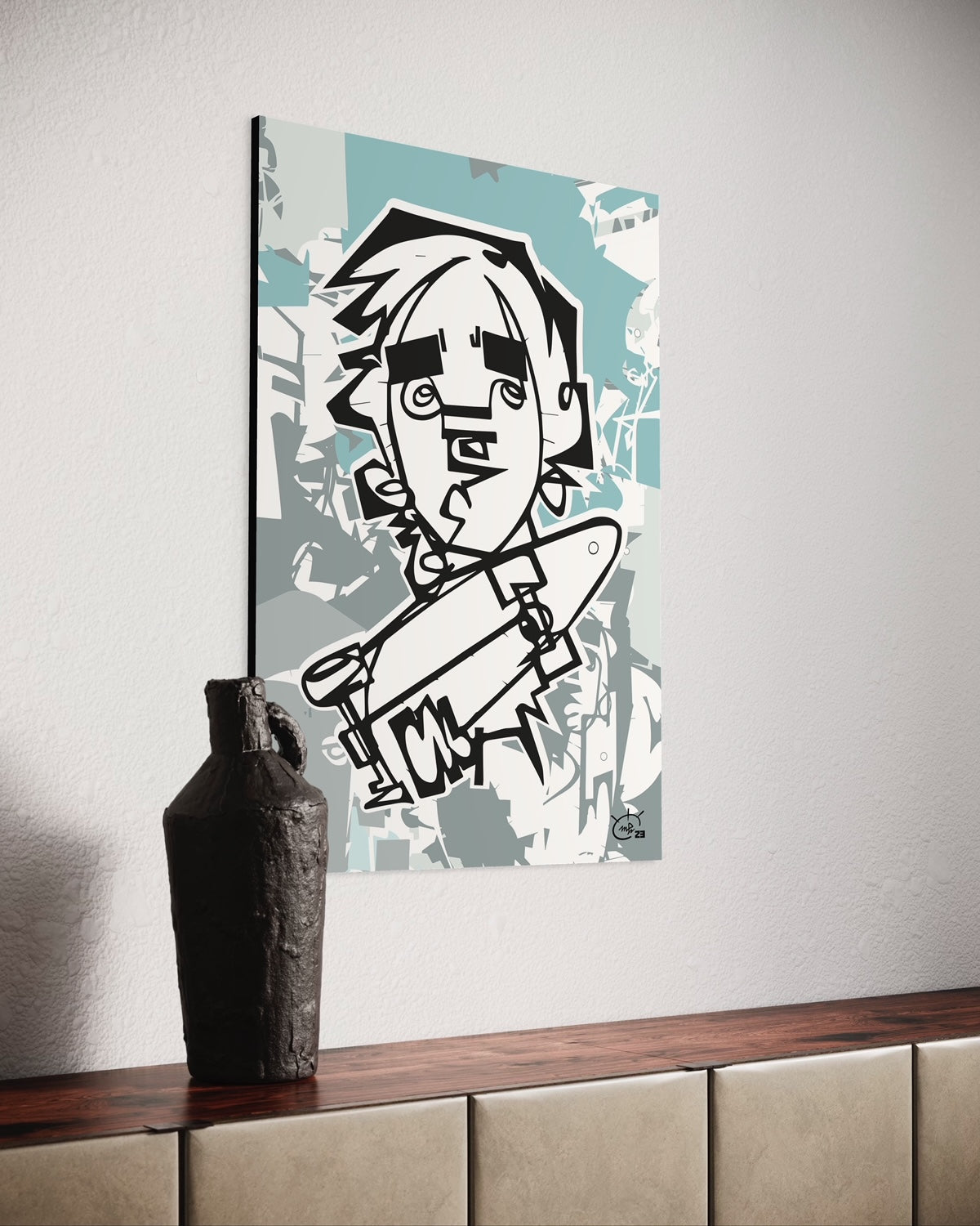 TONY HAWK JR | Line painting street canvas art print