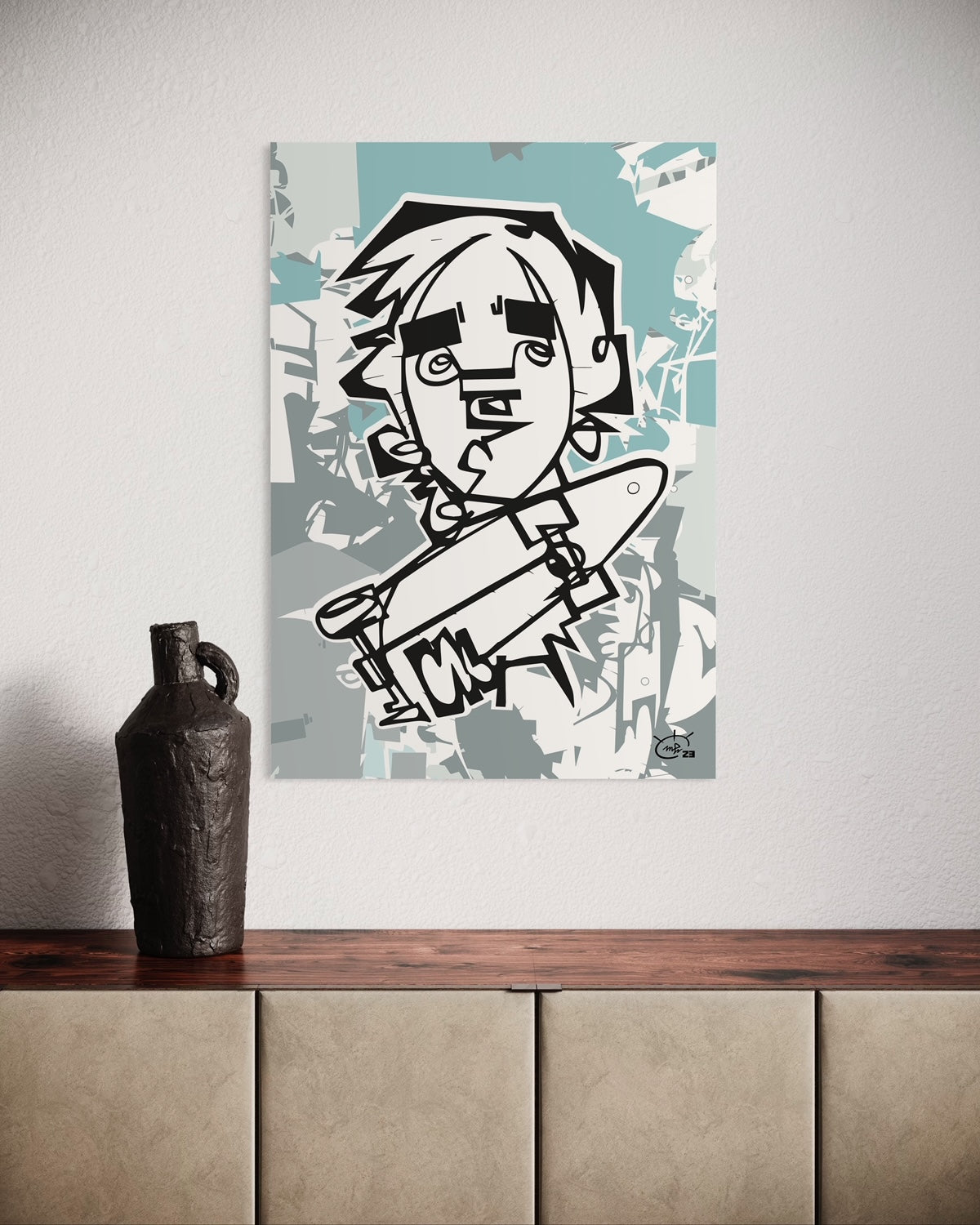 TONY HAWK JR | Line painting street canvas art print