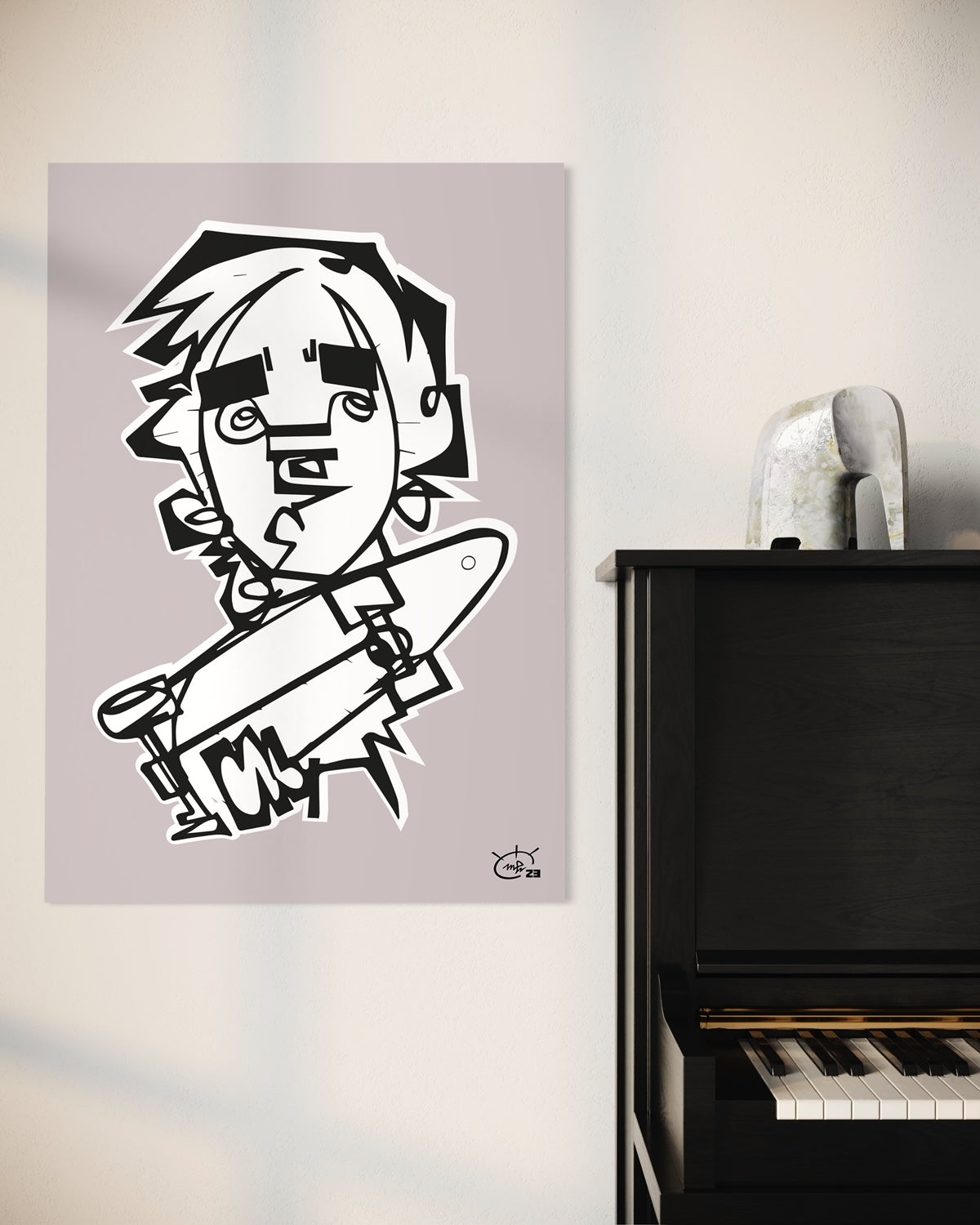 TONY HAWK JR | Line painting street canvas art print