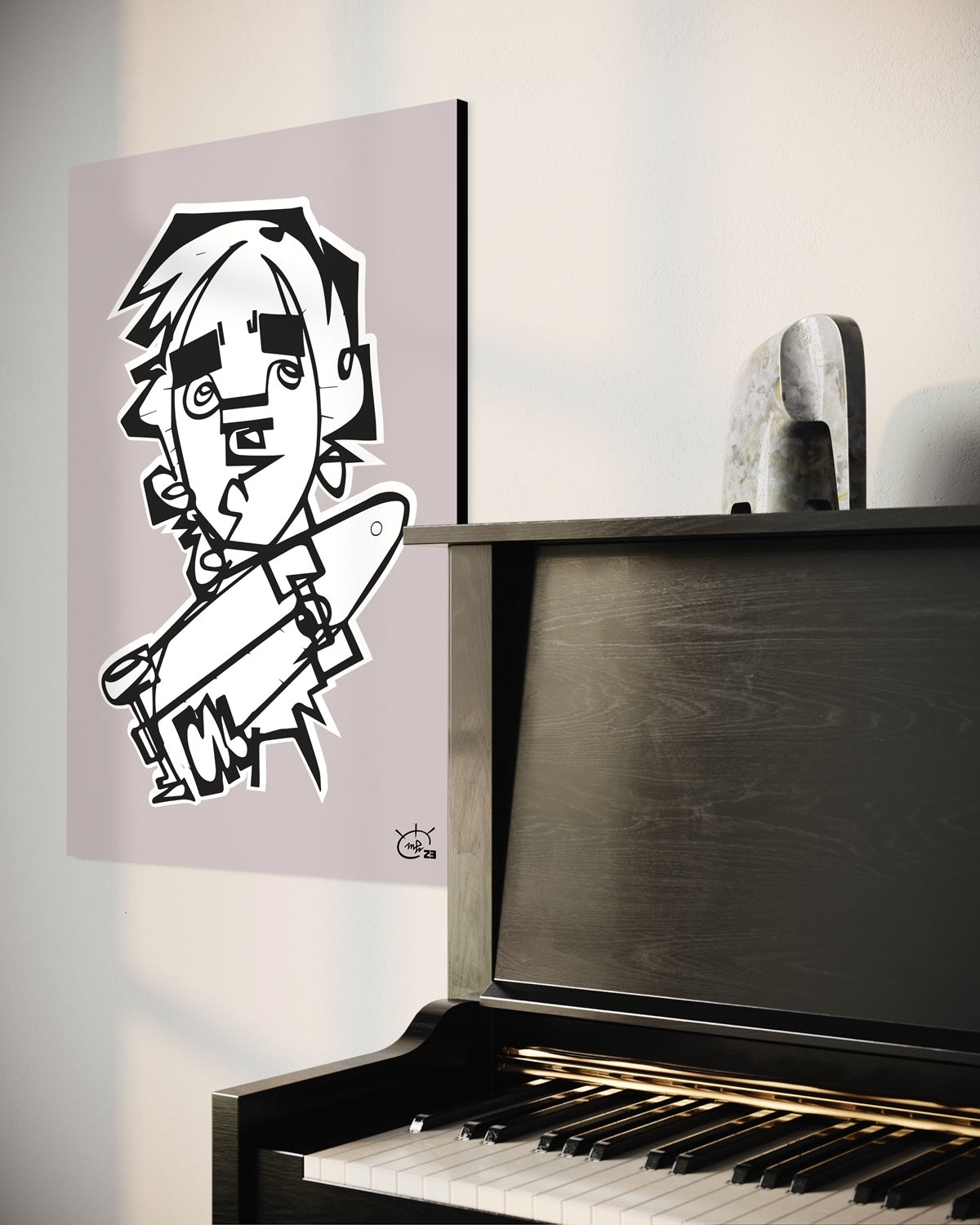 TONY HAWK JR | Line painting street canvas art print