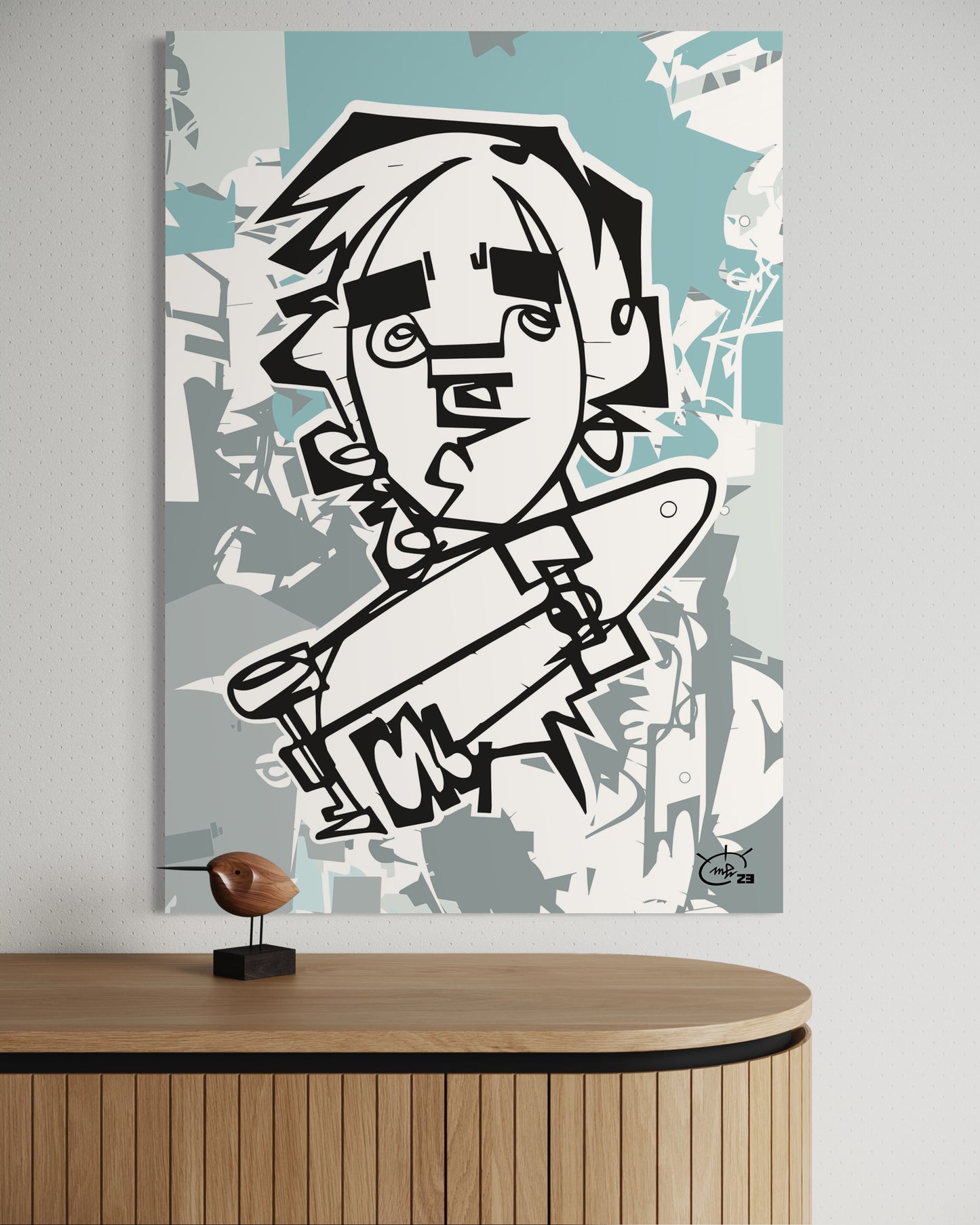 TONY HAWK JR | Line painting street canvas art print