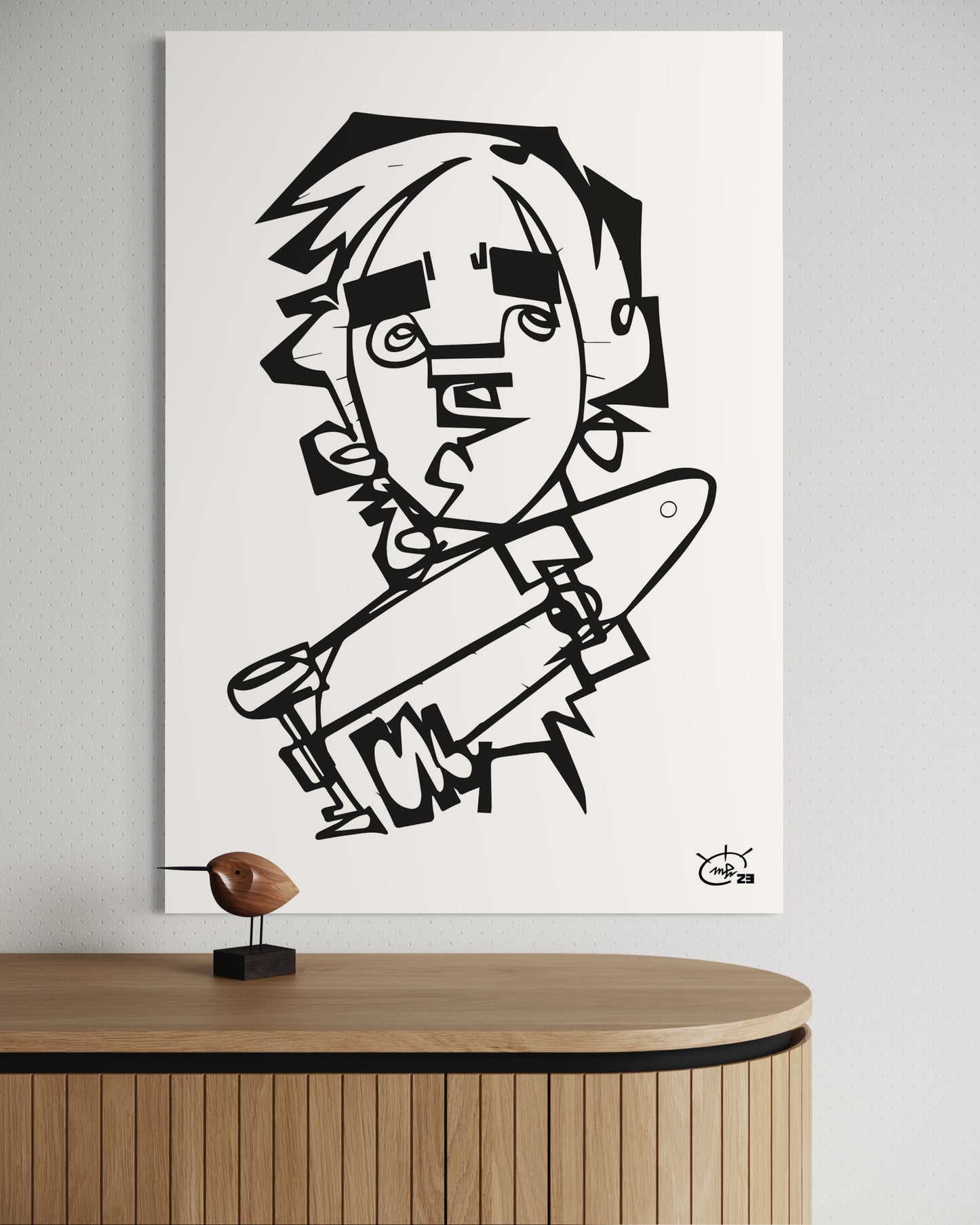 TONY HAWK JR | Line painting street canvas art print