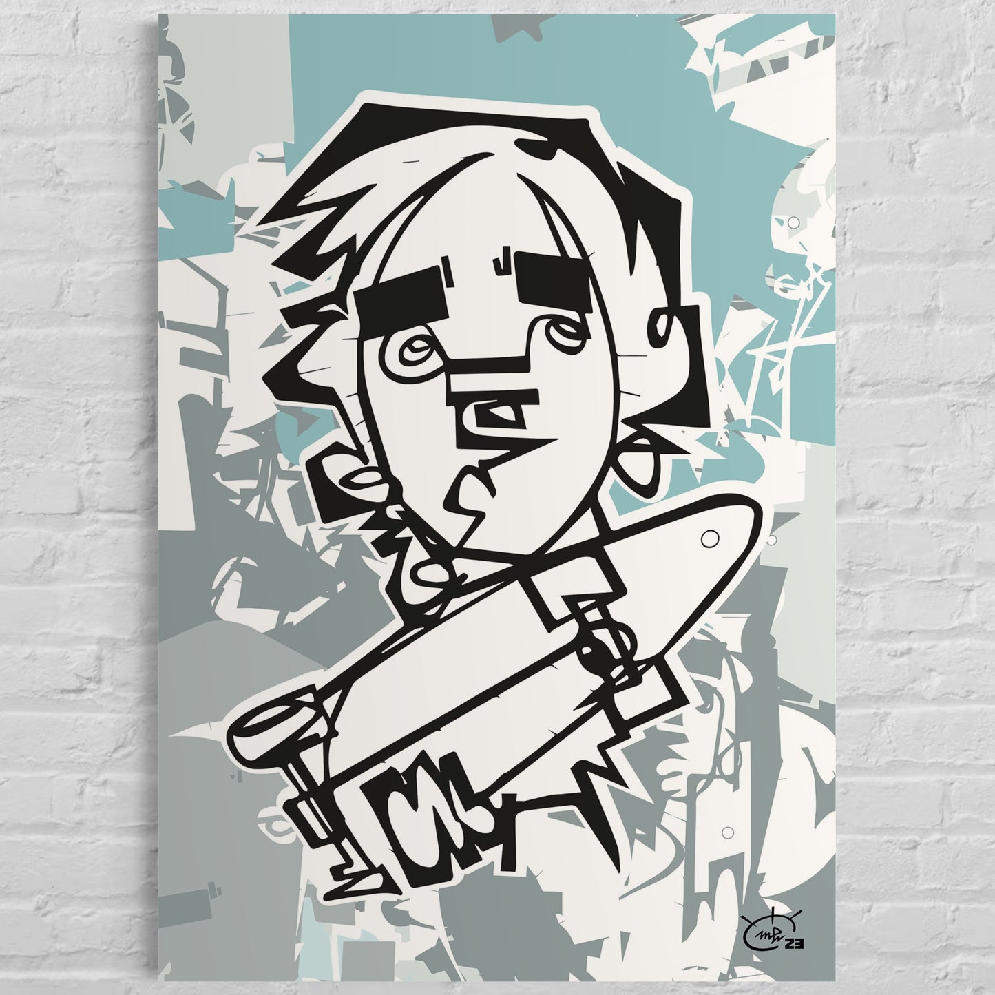 TONY HAWK JR | Line painting street canvas art print