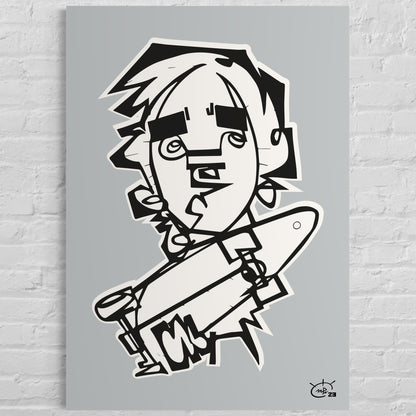 TONY HAWK JR | Continuous line drawing street art poster
