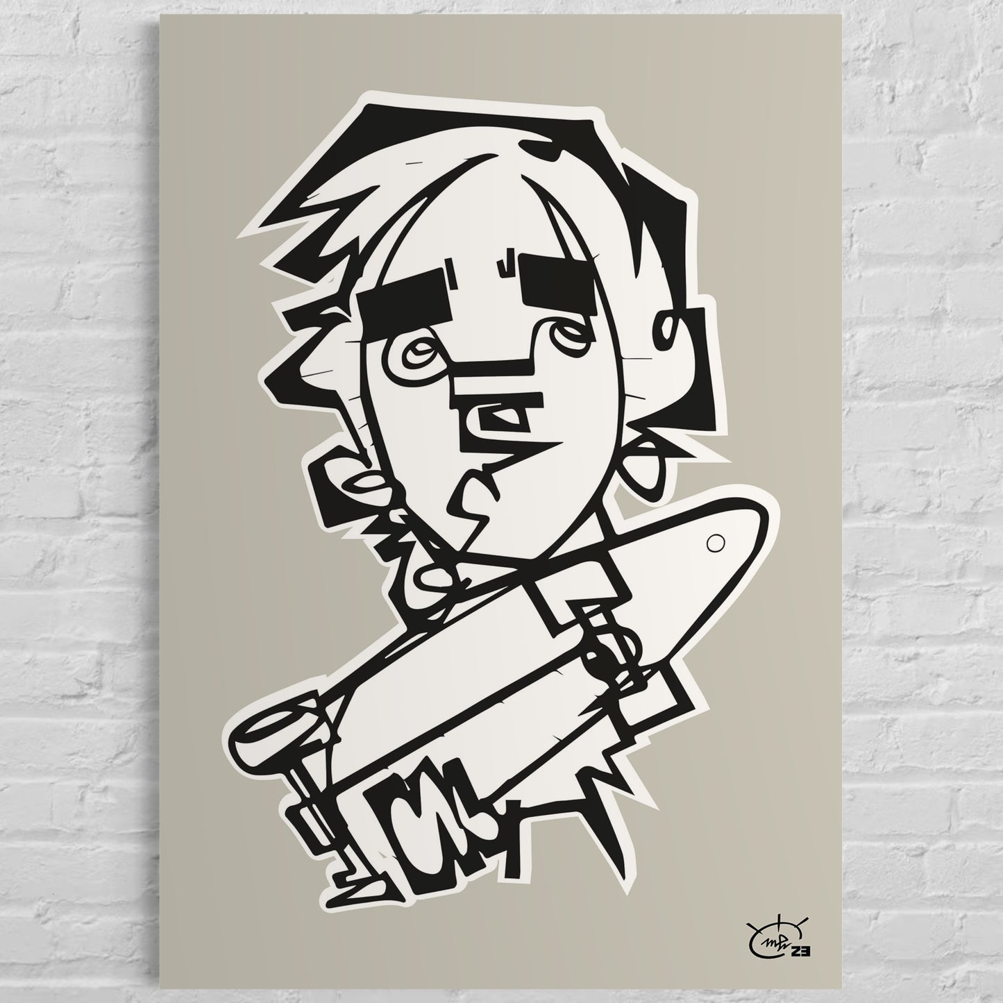 TONY HAWK JR | Line painting street canvas art print