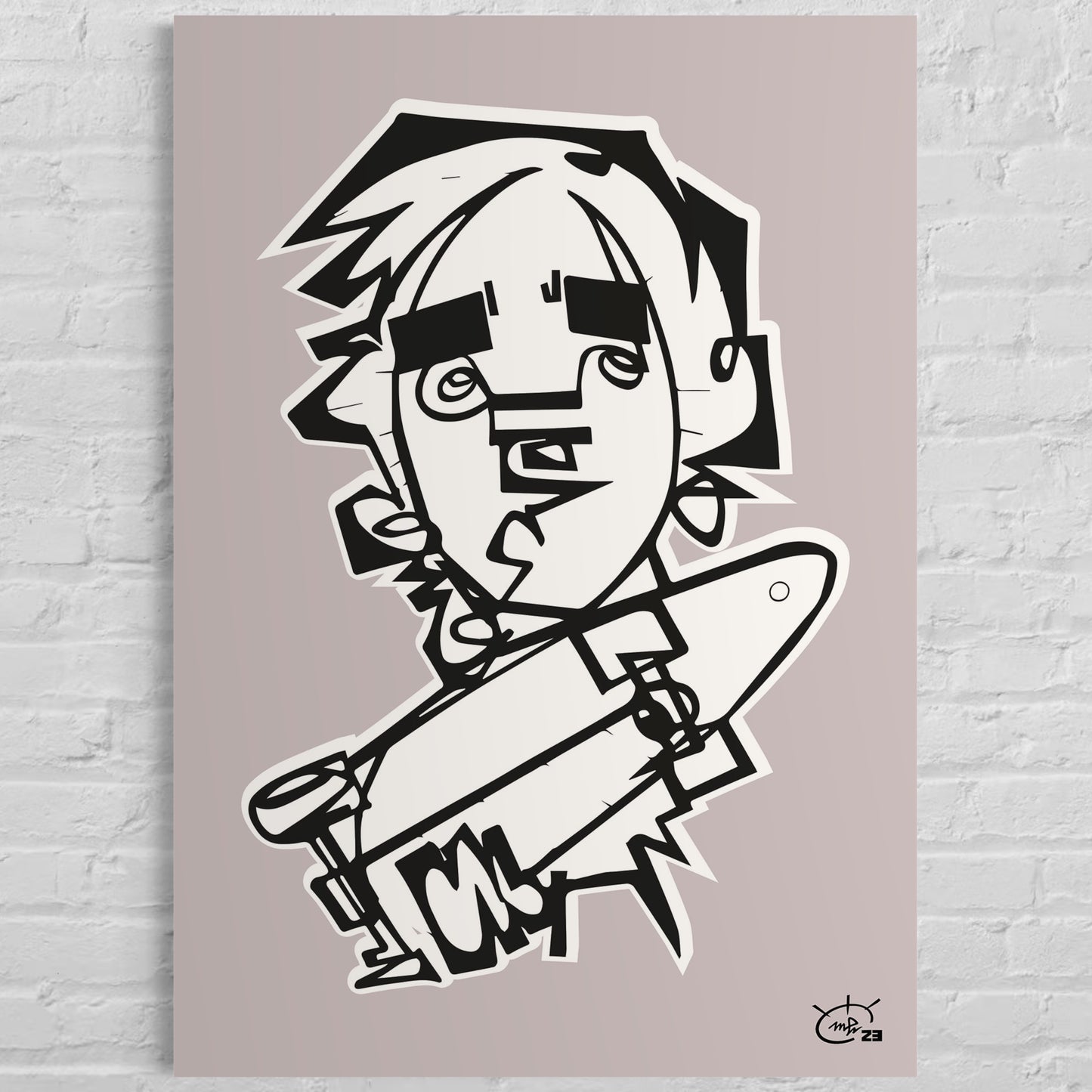 TONY HAWK JR | Line painting street canvas art print