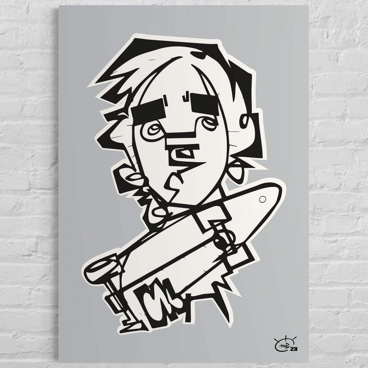 TONY HAWK JR | Continuous line drawing street art poster