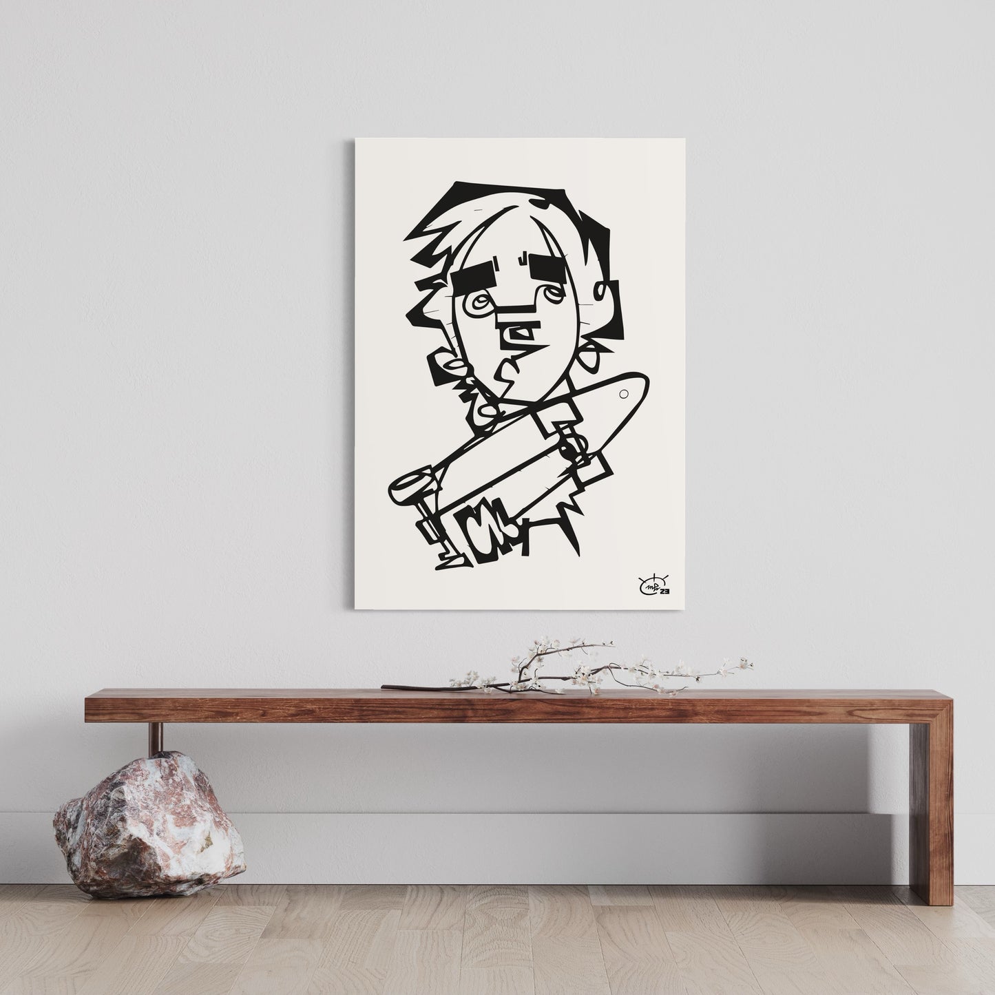 TONY HAWK JR | Continuous line drawing street art poster