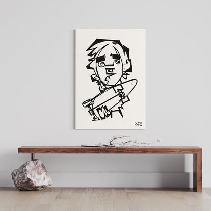 TONY HAWK JR | Continuous line drawing street art poster