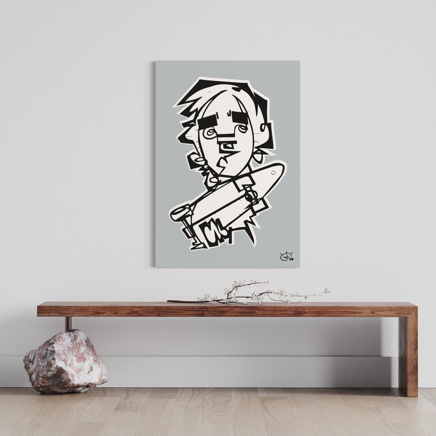 TONY HAWK JR | Line painting street canvas art print