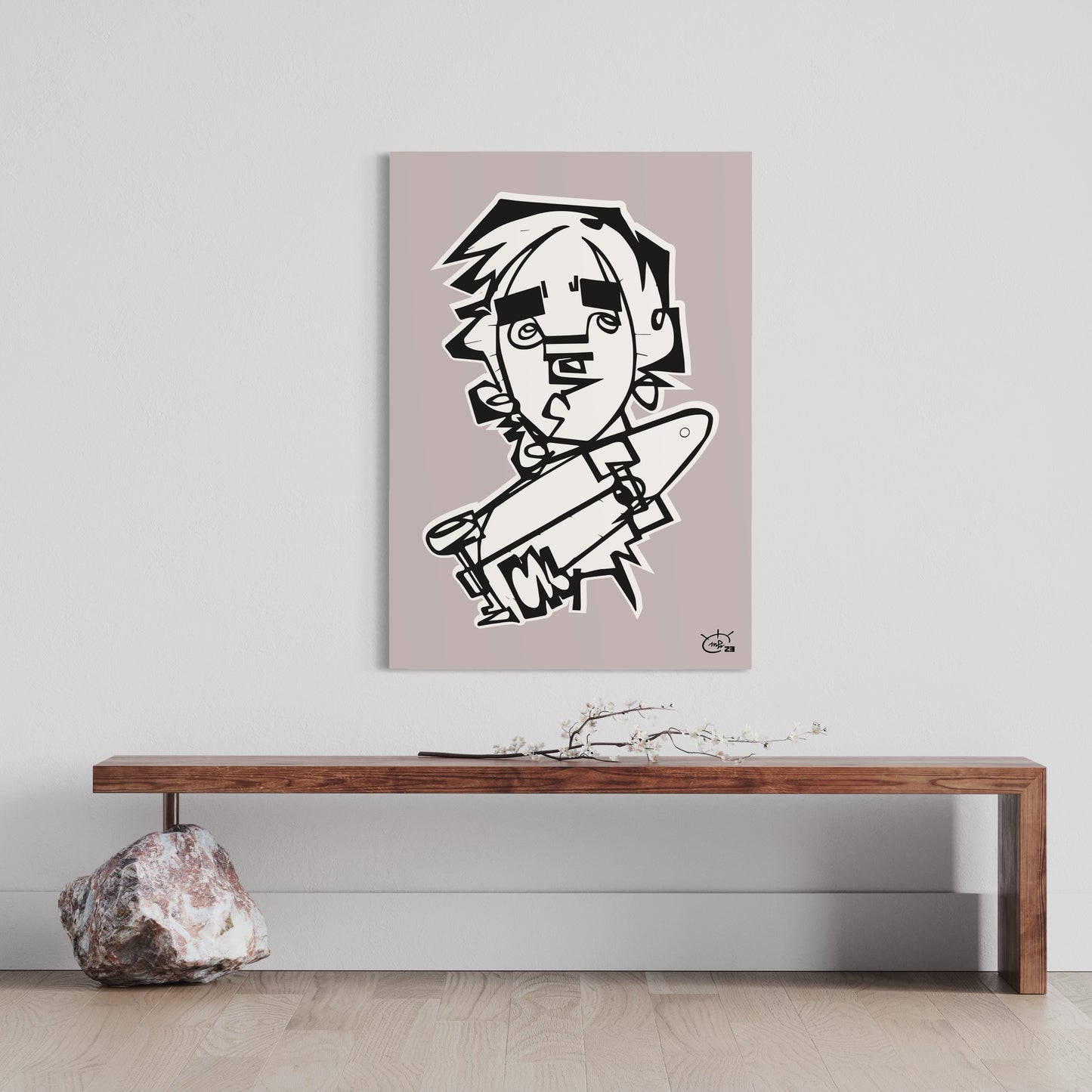 TONY HAWK JR | Continuous line drawing street art poster