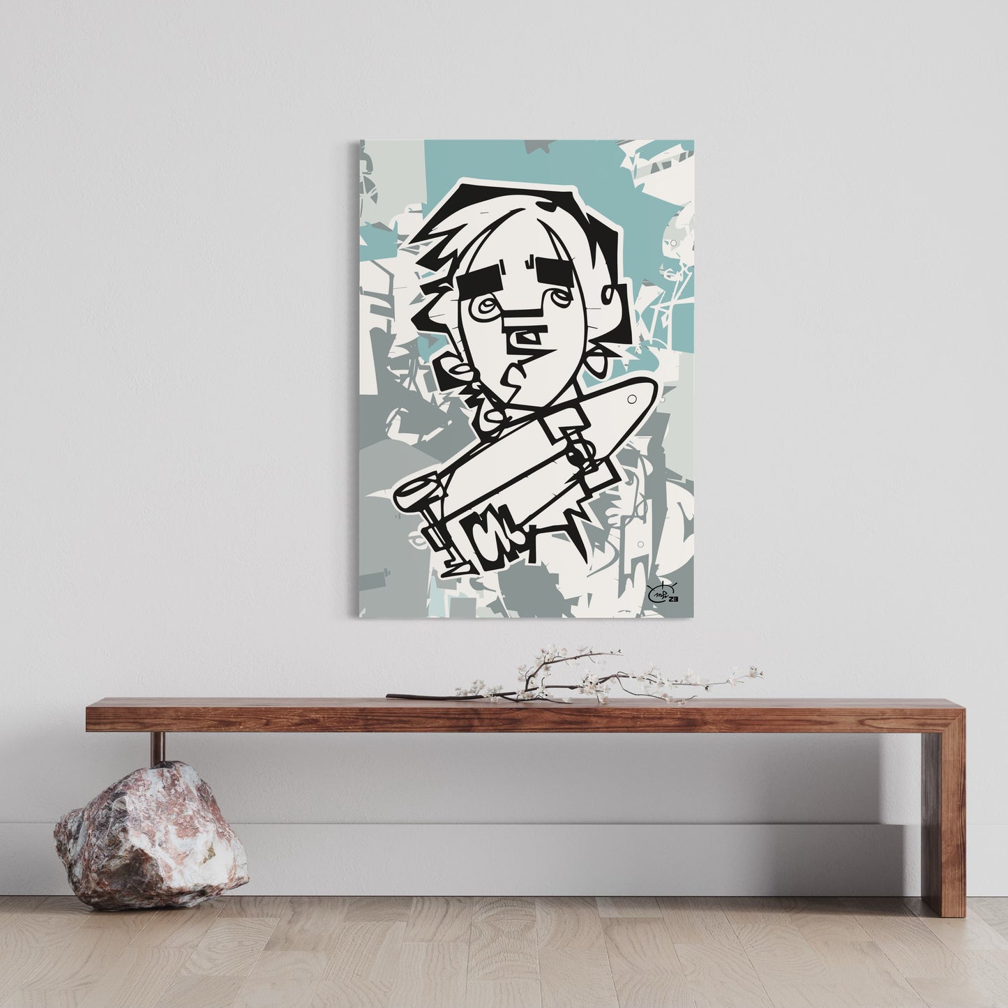 TONY HAWK JR | Line painting street canvas art print