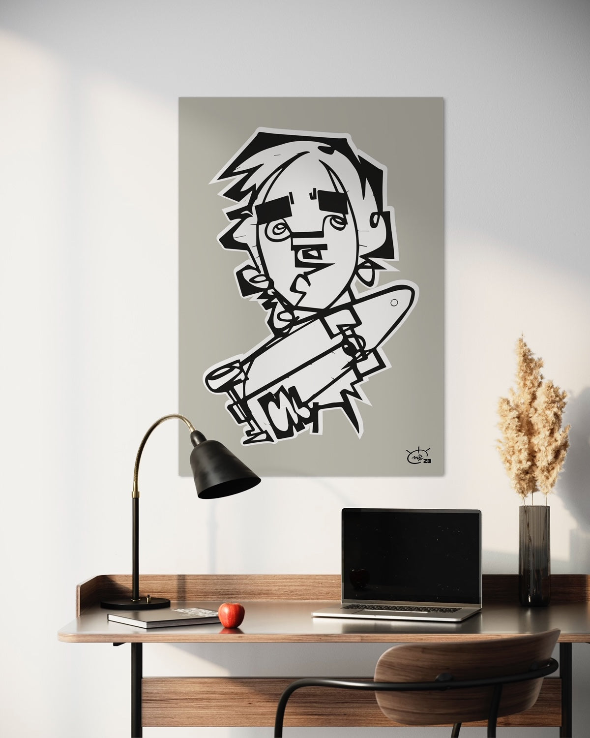 TONY HAWK JR | Continuous line drawing street art poster