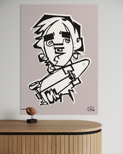 TONY HAWK JR | Continuous line drawing street art poster