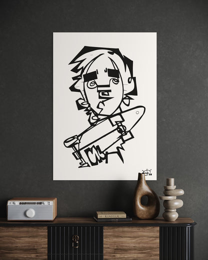 TONY HAWK JR | Continuous line drawing street art poster
