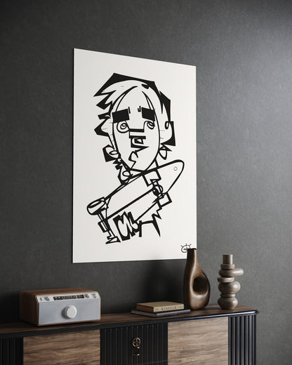 TONY HAWK JR | Continuous line drawing street art poster