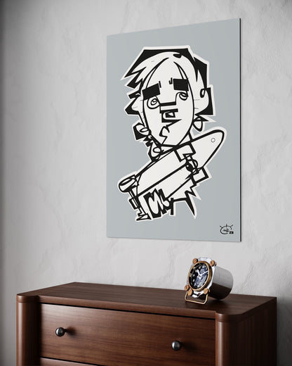 TONY HAWK JR | Continuous line drawing street art poster