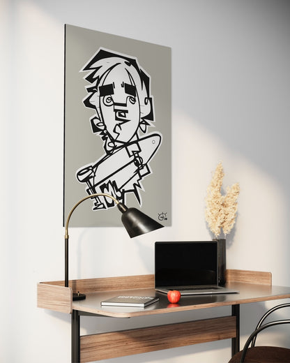 TONY HAWK JR | Continuous line drawing street art poster