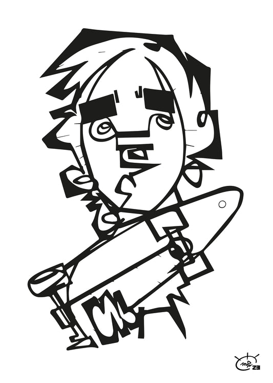 TONY HAWK JR | Line painting street canvas art print