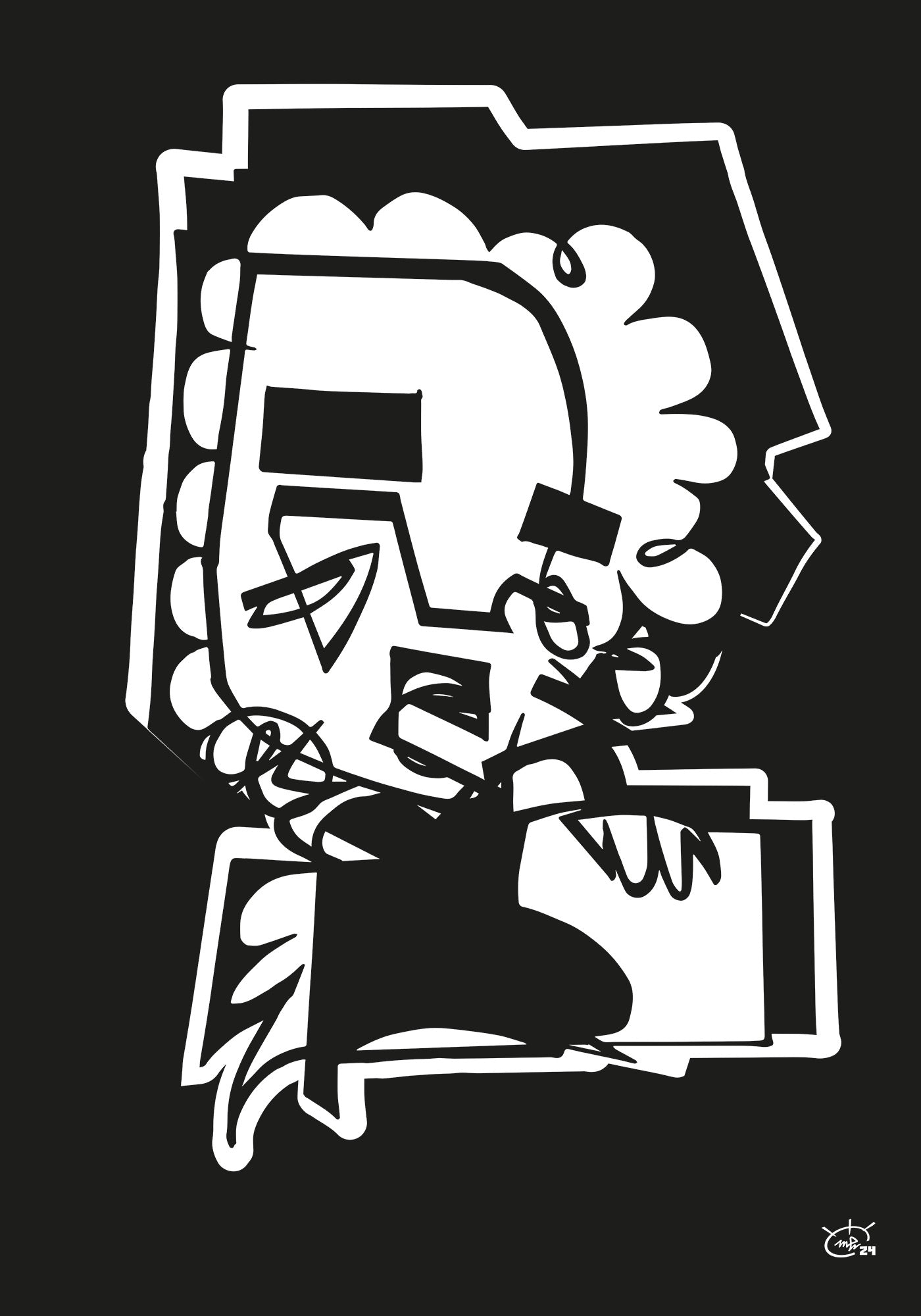 UNBOXING THE HEDGEHOG | One line stylized art poster