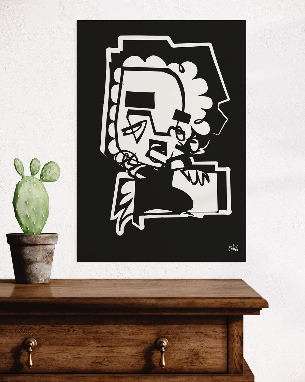 UNBOXING THE HEDGEHOG | One line stylized art poster