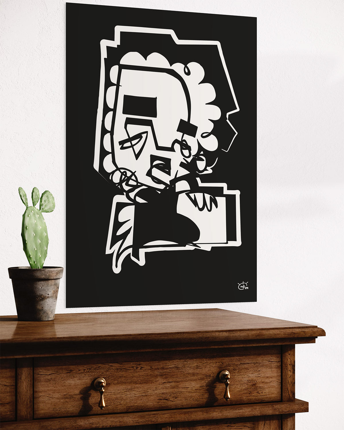 UNBOXING THE HEDGEHOG | One line stylized art poster
