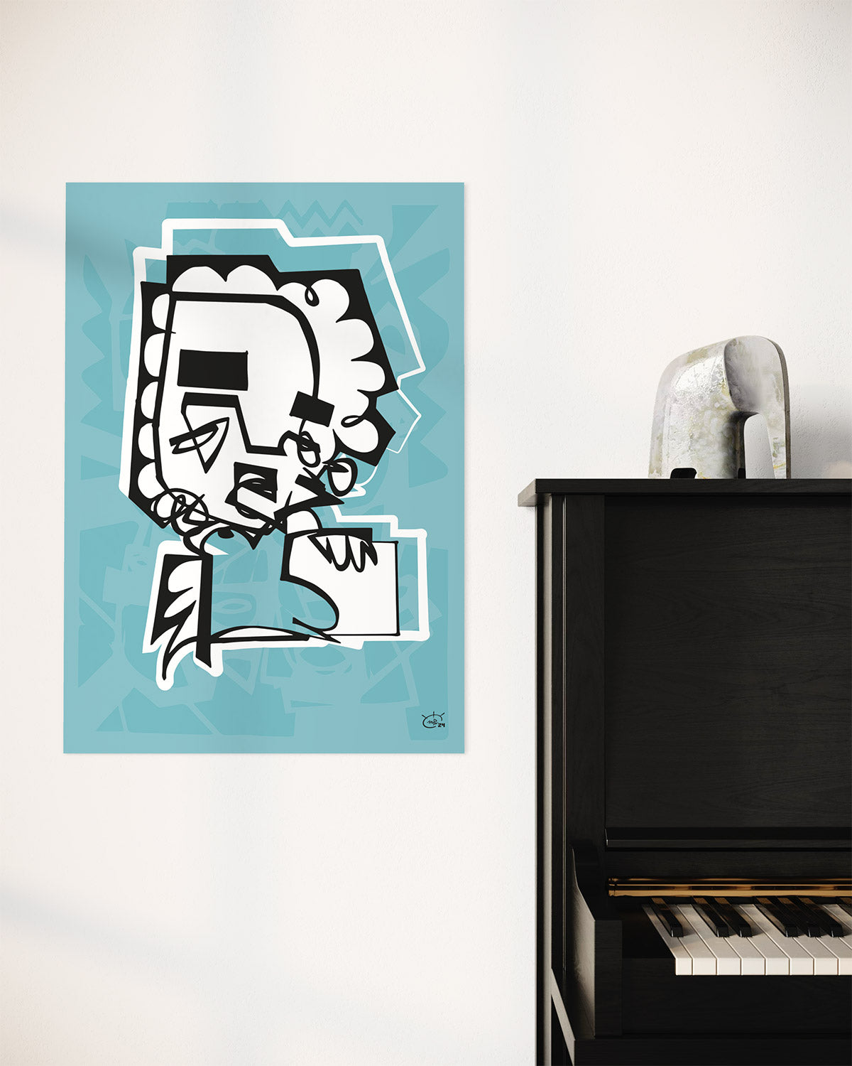 UNBOXING THE HEDGEHOG | One line stylized art poster
