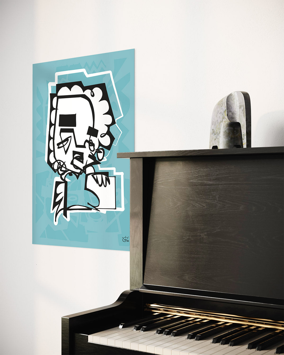 UNBOXING THE HEDGEHOG | One line stylized art poster