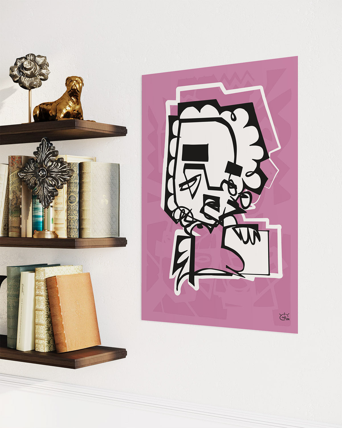 UNBOXING THE HEDGEHOG | One line stylized art poster