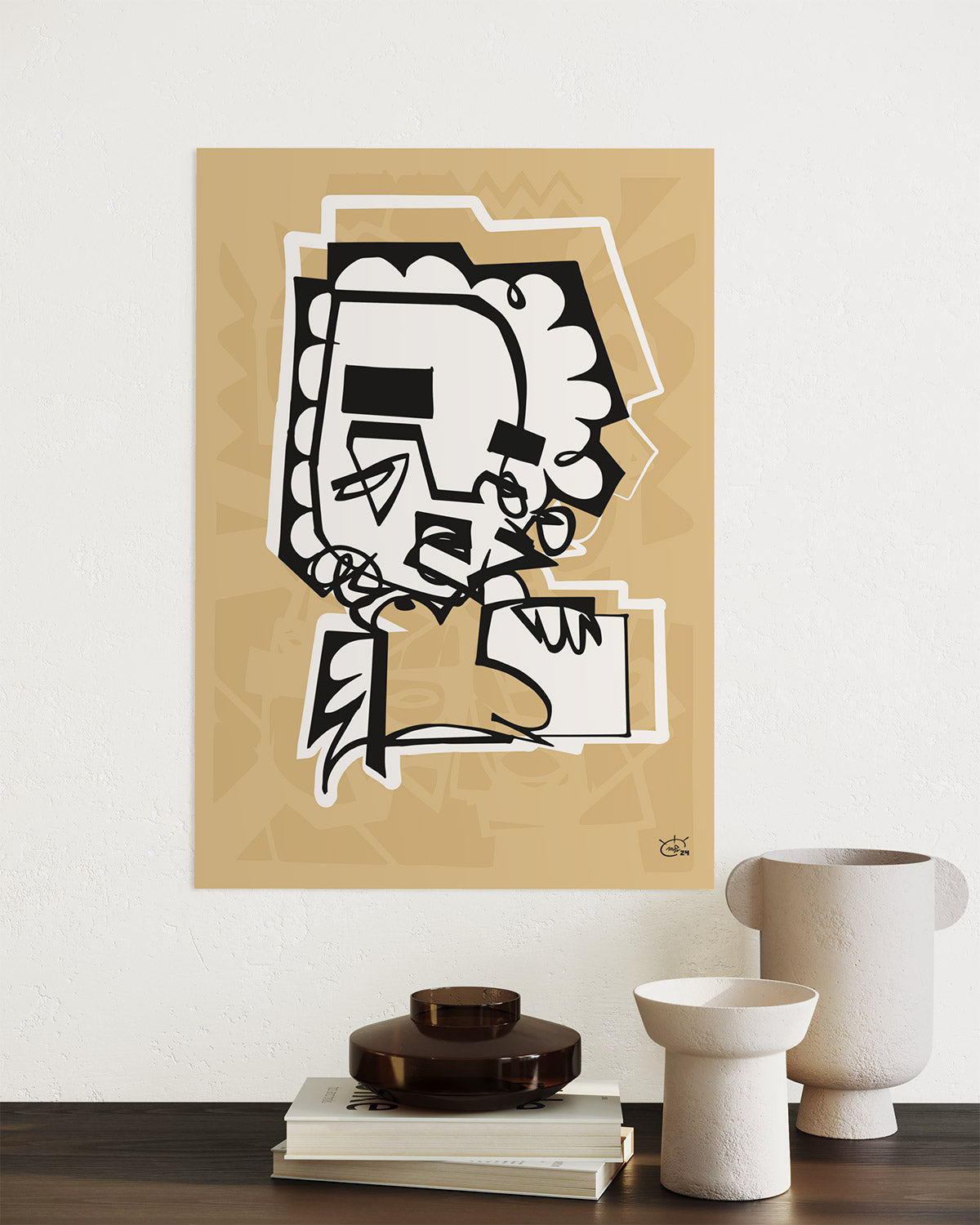 UNBOXING THE HEDGEHOG | One line stylized art poster