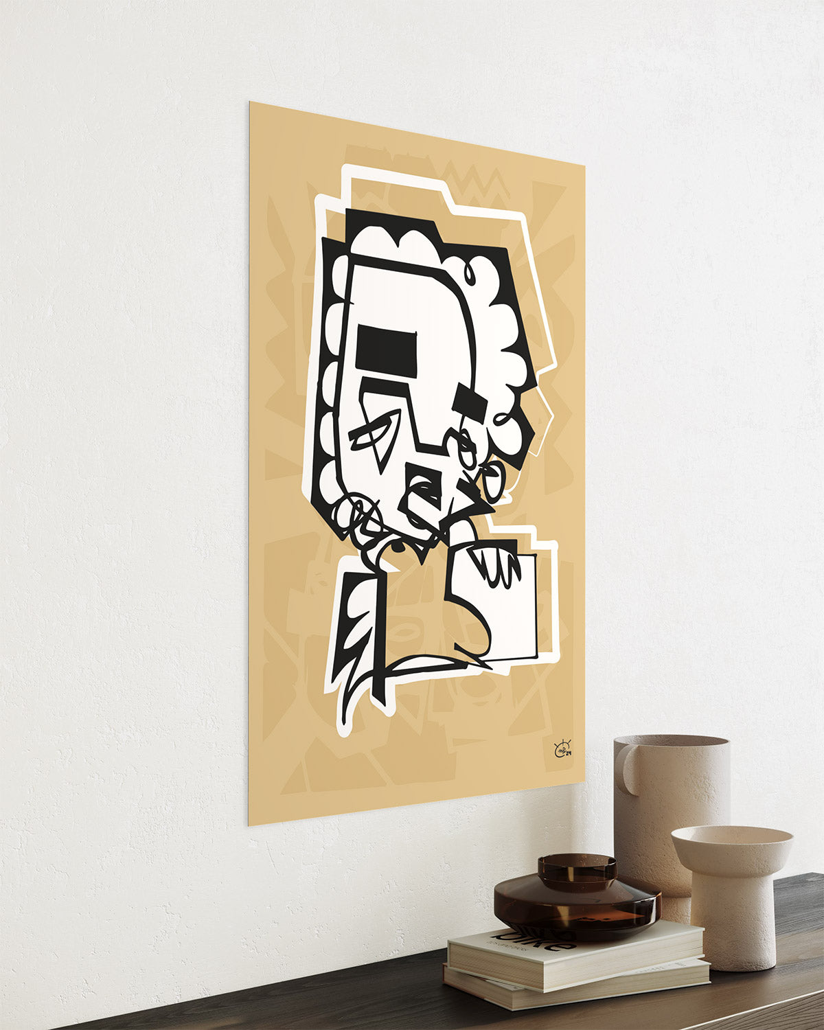 UNBOXING THE HEDGEHOG | One line stylized art poster